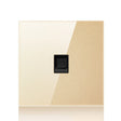 86mm Round LED Tempered Glass Switch Panel, Gold Round Glass, Style:Computer Socket -  by PMC TechLife | Online Shopping South Africa | PMC TechLife | Buy Now Pay Later Mobicred