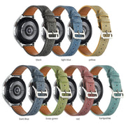 20mm Universal Denim Leather Buckle Watch Band(Turquoise)