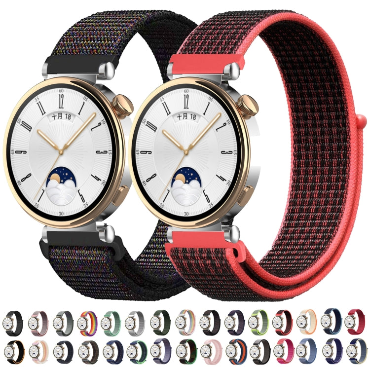 18mm Universal Nylon Loop Watch Band(Pink White Pink)