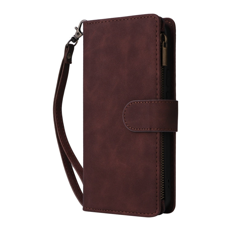 For Google Pixel 9 Multifunctional Multi-Card Wallet Phone Leather Case(Coffee)