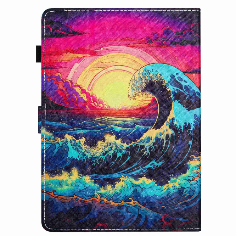 For 10 inch Painted Pattern Stitching Leather Tablet Case(Waves)