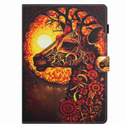 For 10 inch Painted Pattern Stitching Leather Tablet Case(Flower Deer)