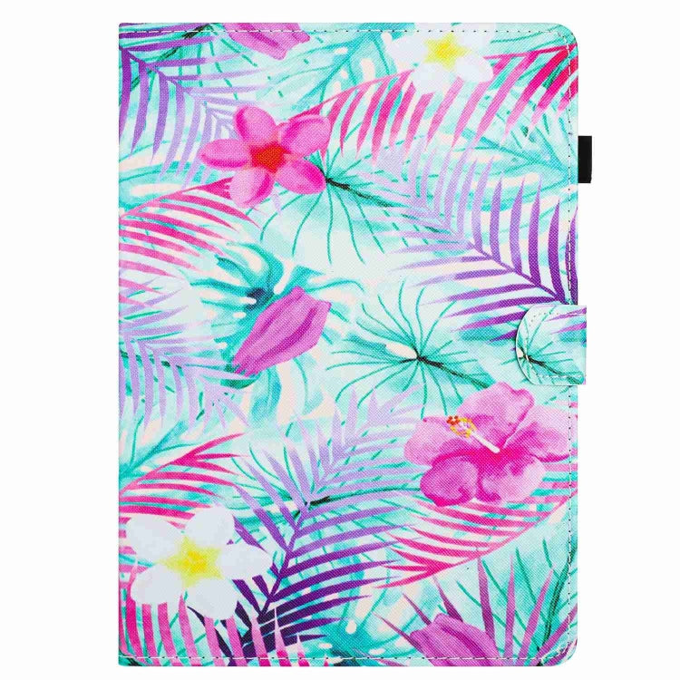 For 10 inch Painted Pattern Stitching Leather Tablet Case(Bougainvillea)