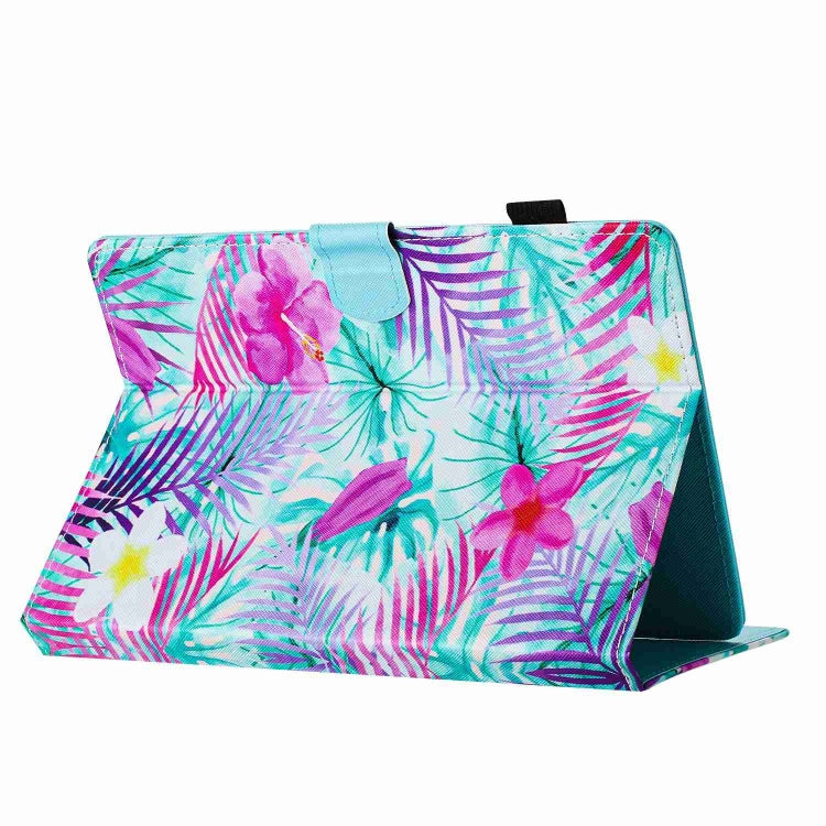 For 10 inch Painted Pattern Stitching Leather Tablet Case(Bougainvillea)