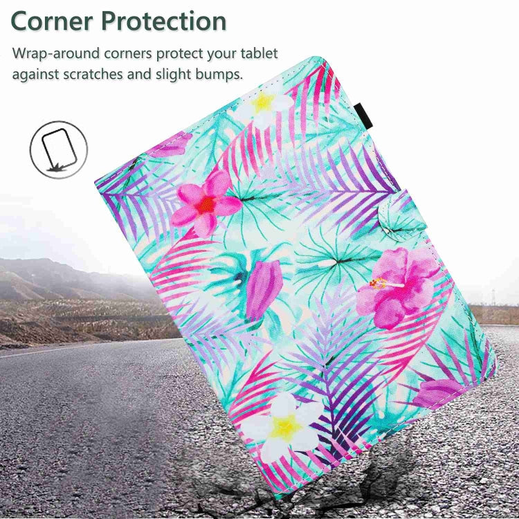 For 10 inch Painted Pattern Stitching Leather Tablet Case(Bougainvillea)