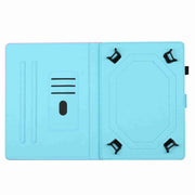 For 10 inch Painted Pattern Stitching Leather Tablet Case(Blue Cat)