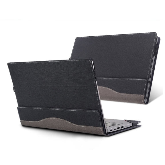 For Lenovo ThinkPad E14 Gen 5 / E14 Gen 6 Laptop Leather Shockproof Protective Case(Black)