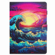 For iPad 11 Pro 2024 / 2020 / Air 4 10.9 Painted Pattern Stitching Smart Leather Tablet Case(Waves)