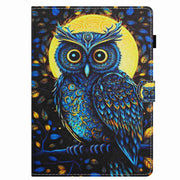 For iPad 11 Pro 2024 / 2020 / Air 4 10.9 Painted Pattern Stitching Smart Leather Tablet Case(Moonlight Eagle)