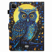For iPad 11 Pro 2024 / 2020 / Air 4 10.9 Painted Pattern Stitching Smart Leather Tablet Case(Moonlight Eagle)