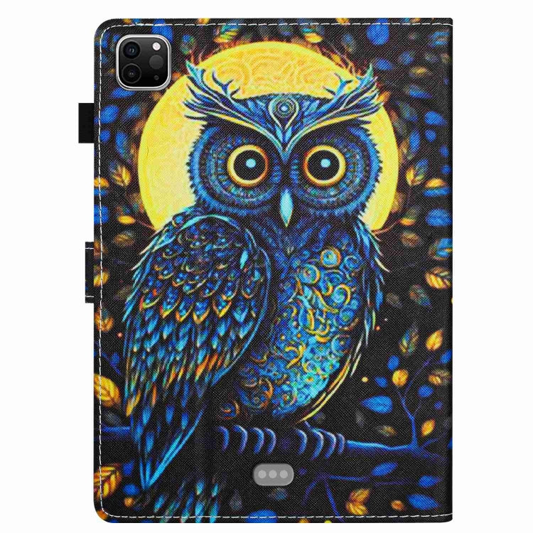 For iPad 11 Pro 2024 / 2020 / Air 4 10.9 Painted Pattern Stitching Smart Leather Tablet Case(Moonlight Eagle)