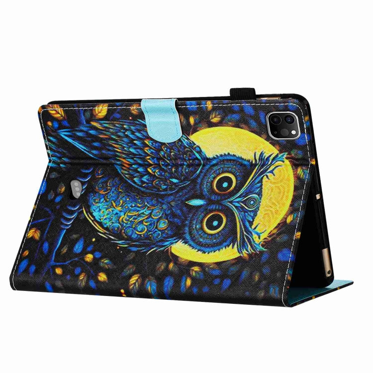 For iPad 11 Pro 2024 / 2020 / Air 4 10.9 Painted Pattern Stitching Smart Leather Tablet Case(Moonlight Eagle)