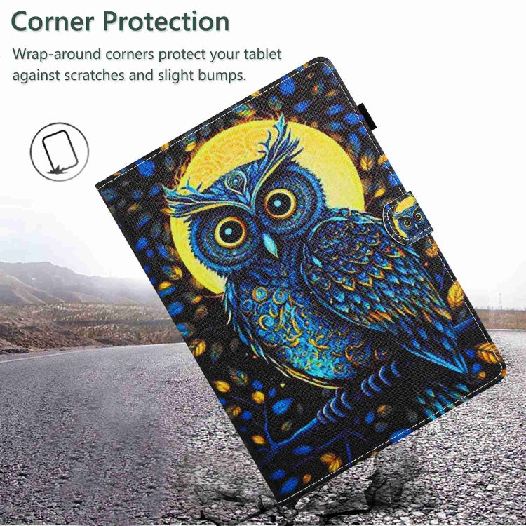 For iPad 11 Pro 2024 / 2020 / Air 4 10.9 Painted Pattern Stitching Smart Leather Tablet Case(Moonlight Eagle)