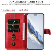 For Honor Magic6 Pro Fashion Calf Texture Zipper Leather Phone Case(Red)