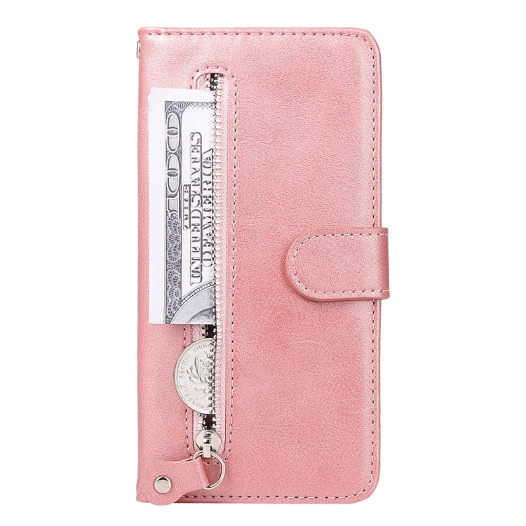 For Honor 200 Lite Global Fashion Calf Texture Zipper Leather Phone Case(Rose Gold)