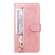 For Honor 200 Lite Global Fashion Calf Texture Zipper Leather Phone Case(Rose Gold)