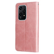 For Honor 200 Lite Global Fashion Calf Texture Zipper Leather Phone Case(Rose Gold)