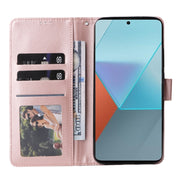 For Xiaomi Redmi Note 13 Pro 5G Multifunctional Horizontal Flip Leather Phone Case with Three Card Slot(Rose Gold)