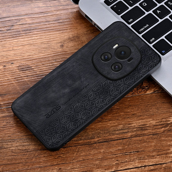 For Honor Magic6 AZNS 3D Embossed Skin Feel Phone Case(Black)