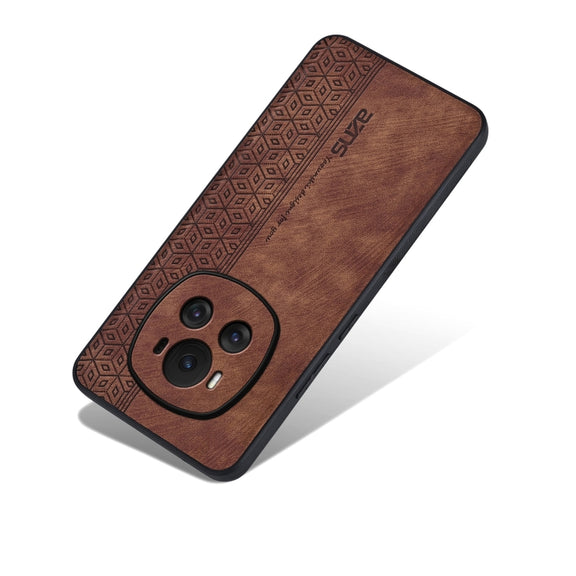 For Honor Magic6 AZNS 3D Embossed Skin Feel Phone Case(Brown)