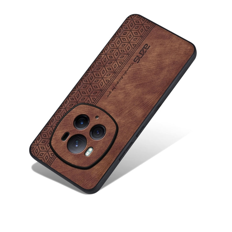 For Honor Magic6 Pro AZNS 3D Embossed Skin Feel Phone Case(Brown)