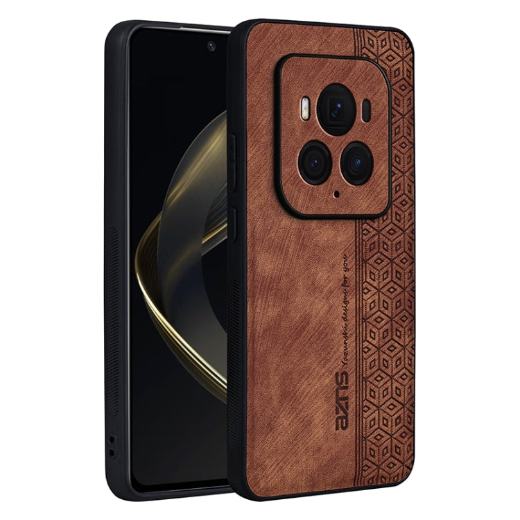 For Honor Magic6 Ultimate AZNS 3D Embossed Skin Feel Phone Case(Brown)