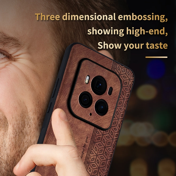 For Honor Magic6 Ultimate AZNS 3D Embossed Skin Feel Phone Case(Brown)