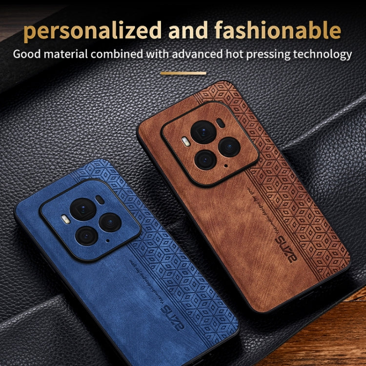 For Honor Magic6 Ultimate AZNS 3D Embossed Skin Feel Phone Case(Brown)