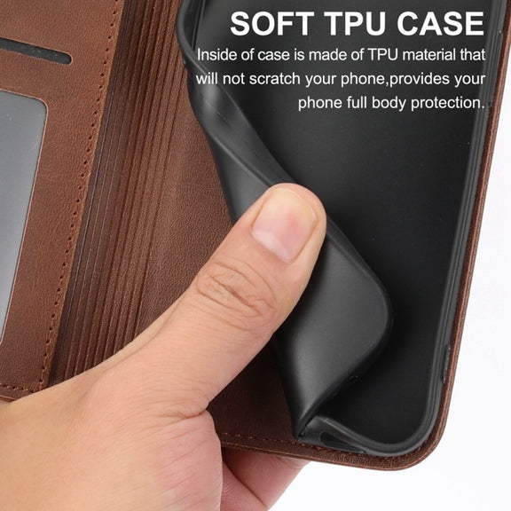 For Google Pixel 9 Cubic Grid Calf Texture Magnetic Leather Phone Case(Brown)