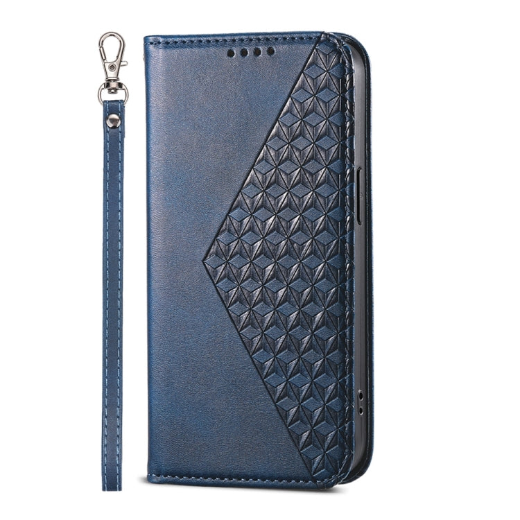 For Google Pixel 9 Cubic Grid Calf Texture Magnetic Leather Phone Case(Blue)