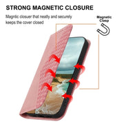 For Google Pixel 9 Pro Cubic Grid Calf Texture Magnetic Leather Phone Case(Rose Gold)