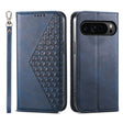For Google Pixel 9 Pro Cubic Grid Calf Texture Magnetic Leather Phone Case(Blue) - Google Cases by PMC TechLife | Online Shopping South Africa | PMC TechLife | Buy Now Pay Later Mobicred
