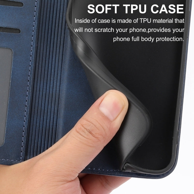 For Google Pixel 9 Pro Cubic Grid Calf Texture Magnetic Leather Phone Case(Blue)