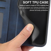 For Google Pixel 9 Pro Cubic Grid Calf Texture Magnetic Leather Phone Case(Blue)