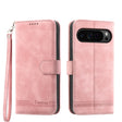 For Google Pixel 9 Pro Dierfeng Dream Line TPU Hybrid PU Leather Phone Case(Pink) - Google Cases by PMC TechLife | Online Shopping South Africa | PMC TechLife | Buy Now Pay Later Mobicred