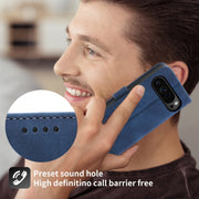 For Google Pixel 9 Pro Dierfeng Dream Line TPU + PU Leather Phone Case(Blue)