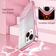 For iPhone 16 Pro Gradient Glitter Powder Electroplated Phone Case(Black)
