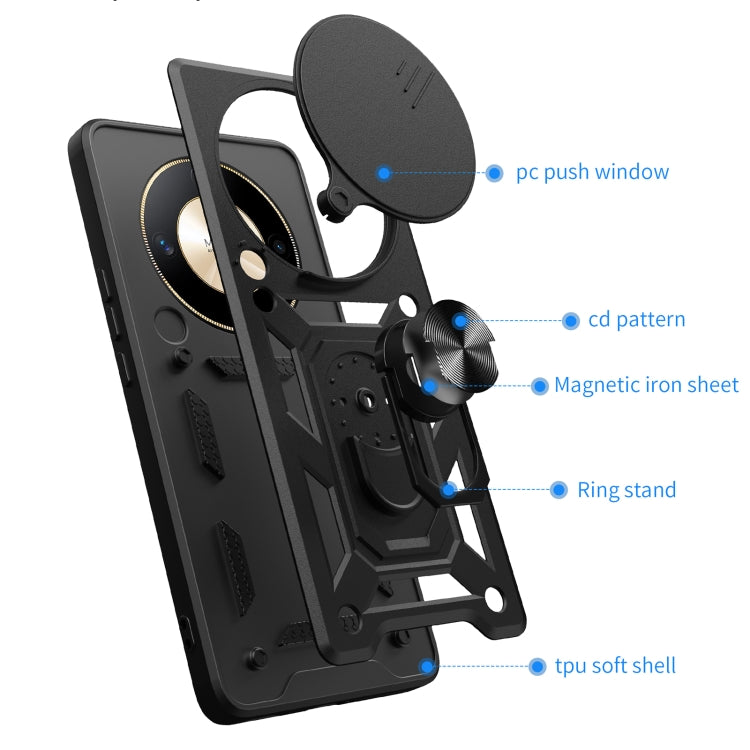 For Honor X9b Sliding Camera Cover Design TPU+PC Phone Case(Gold)