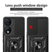 For Honor X7b Sliding Camera Cover Design TPU+PC Phone Case(Silver)