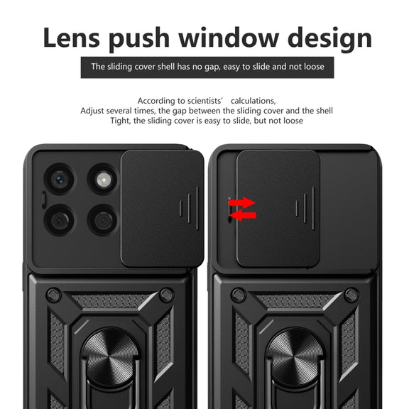 For Honor X8b Sliding Camera Cover Design TPU+PC Phone Case(Black)