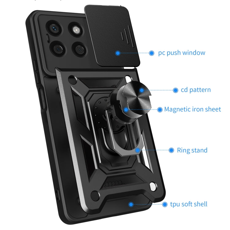 For Honor X8b Sliding Camera Cover Design TPU+PC Phone Case(Gold)