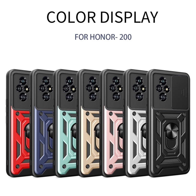 For Honor 200 Sliding Camera Cover Design TPU+PC Phone Case(Blue)