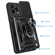 For Honor 200 Lite Global Sliding Camera Cover Design TPU+PC Phone Case(Black)