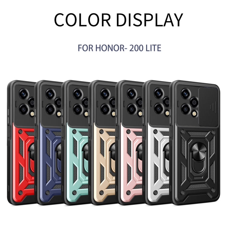 For Honor 200 Lite Global Sliding Camera Cover Design TPU+PC Phone Case(Green)