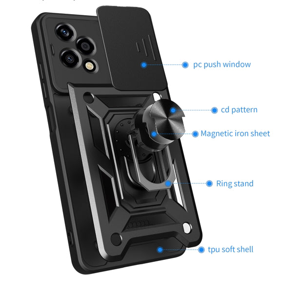 For Honor 200 Lite Global Sliding Camera Cover Design TPU+PC Phone Case(Green)