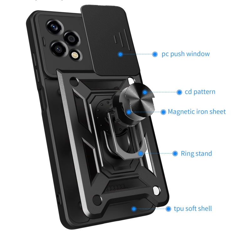 For Honor 200 Lite Global Sliding Camera Cover Design TPU+PC Phone Case(Green)