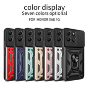 For Honor X6b 4G Sliding Camera Cover Design TPU+PC Phone Case(Green)