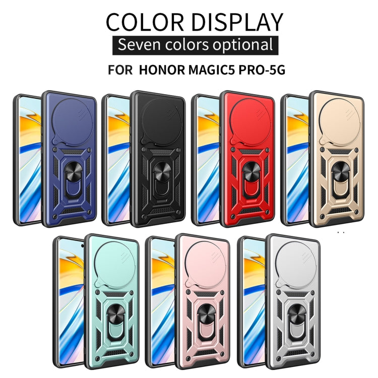 For Honor Magic5 Pro Sliding Camera Cover Design TPU+PC Phone Case(Red)