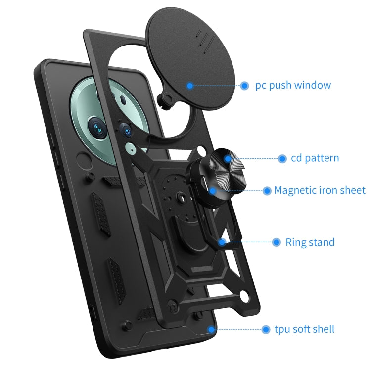 For Honor Magic5 Pro Sliding Camera Cover Design TPU+PC Phone Case(Red)