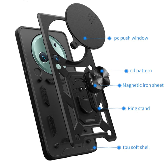 For Honor Magic5 Pro Sliding Camera Cover Design TPU+PC Phone Case(Red)